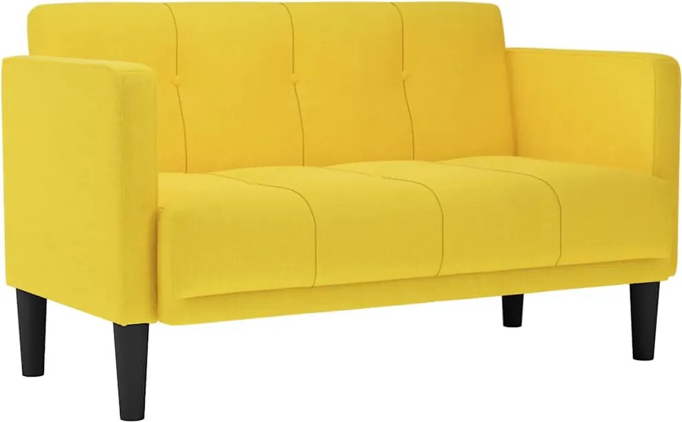vidaXL sárga szövet loveseat kanapé 111 cm