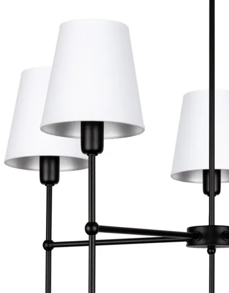 Rúdon csillár MADELA 5xE14/40W/230V fehér/fekete