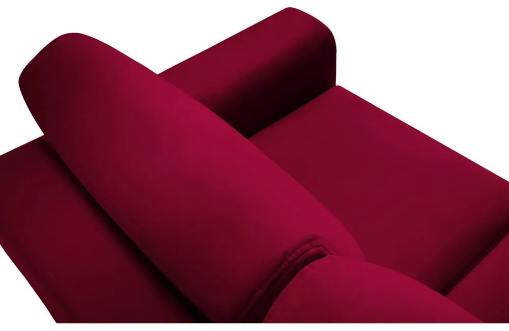 Piros bársony kinyitható tárolóhelyes kanapé 235 cm Kyoto – Cosmopolitan Design