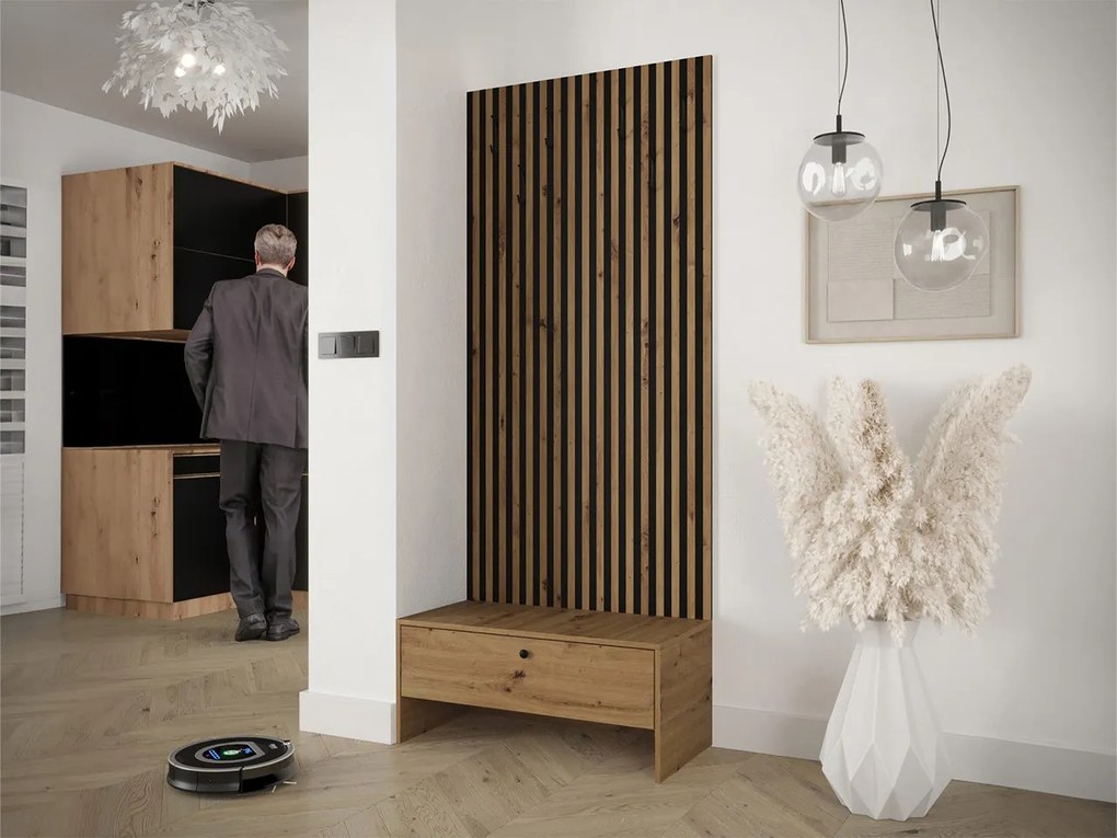 Előszoba Esmaldos VII (artisan tölgy + fekete) . 1104730