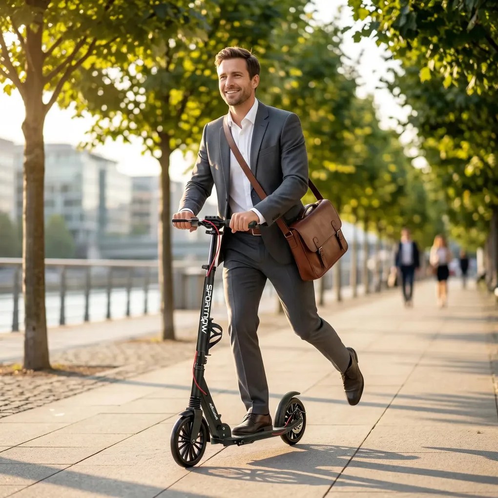 SPORTNOW City Roller, állítható magasságú és összecsukható, ABEC-7 golyóscsapágyakkal, fekete