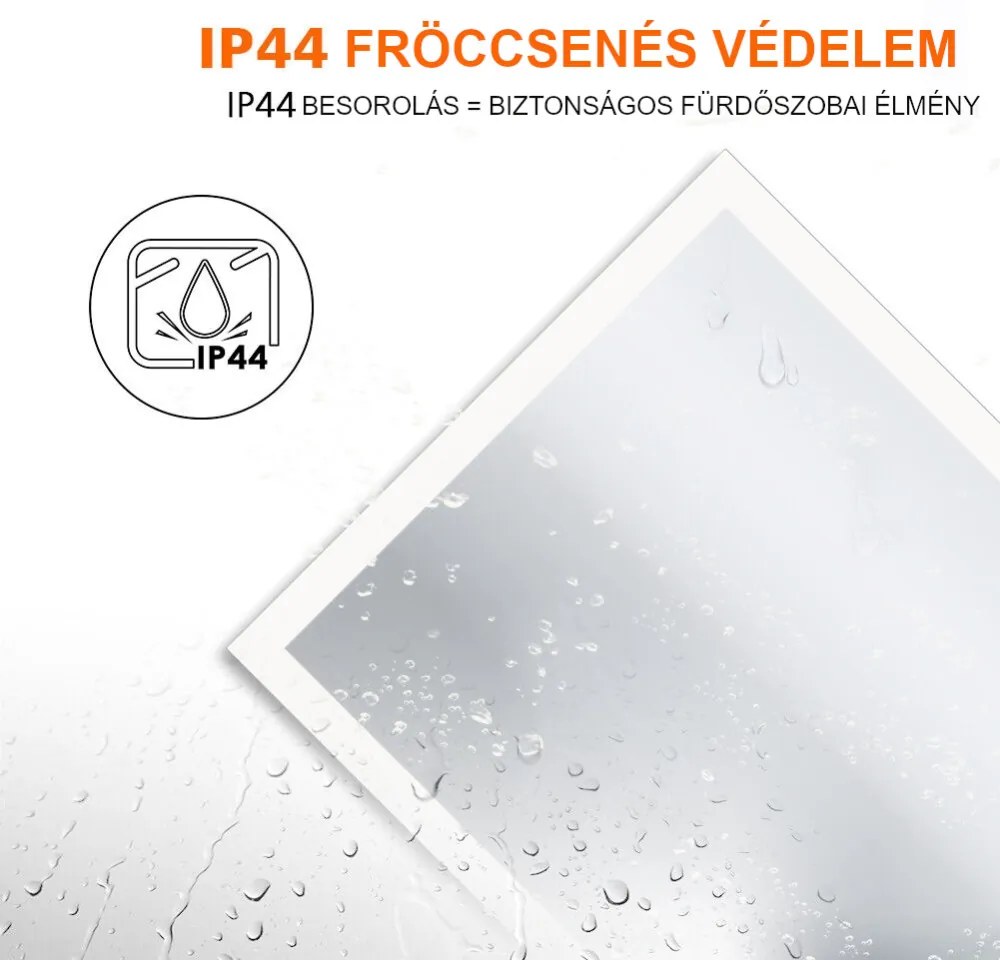 Viva AURA fürdőszoba tükör - érintőkapcsolós - páramenetesítős - órával - LED - KEREK - átmérő 60cm