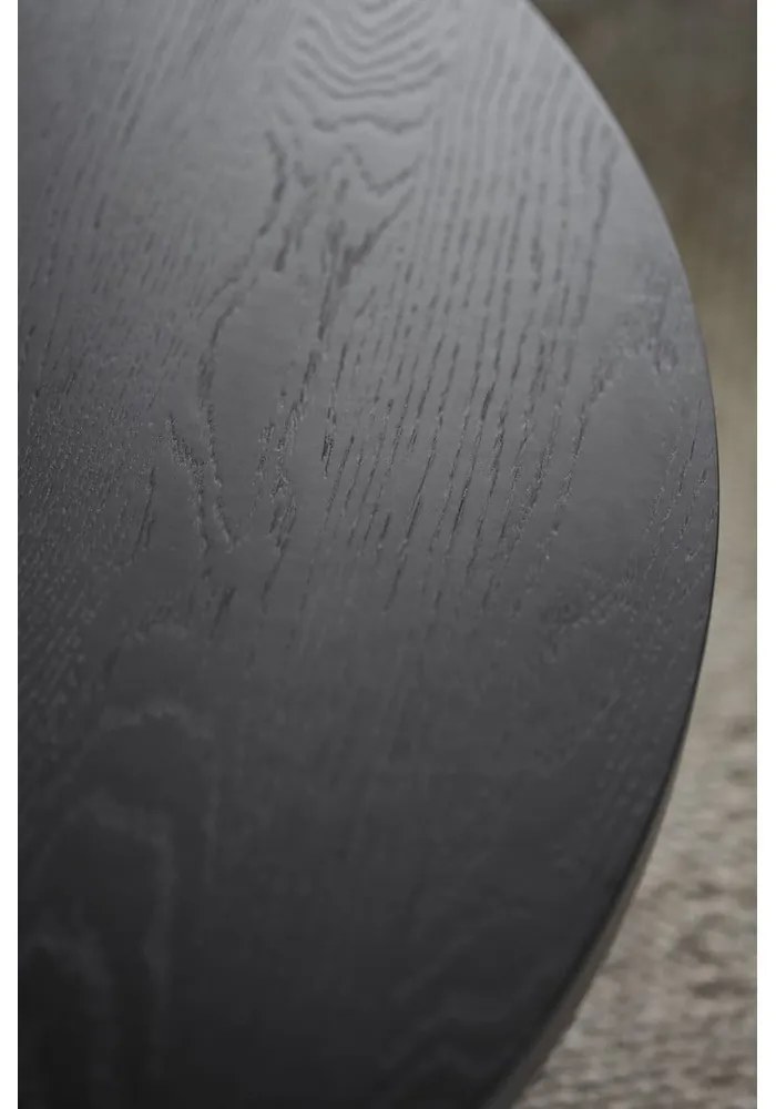 Fekete kerek dohányzóasztal tölgyfa dekorral ø 110 cm Boxford – Rowico