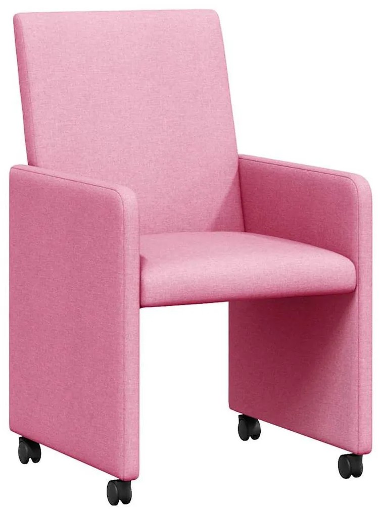 Kerekes Étkező Székek 2 pcs Rózsaszín 57 x 66 x 94 cm szövet