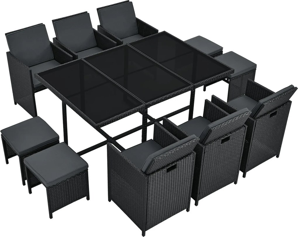 Juskys Baracoa XL kerti rattan ülőgarnitúra