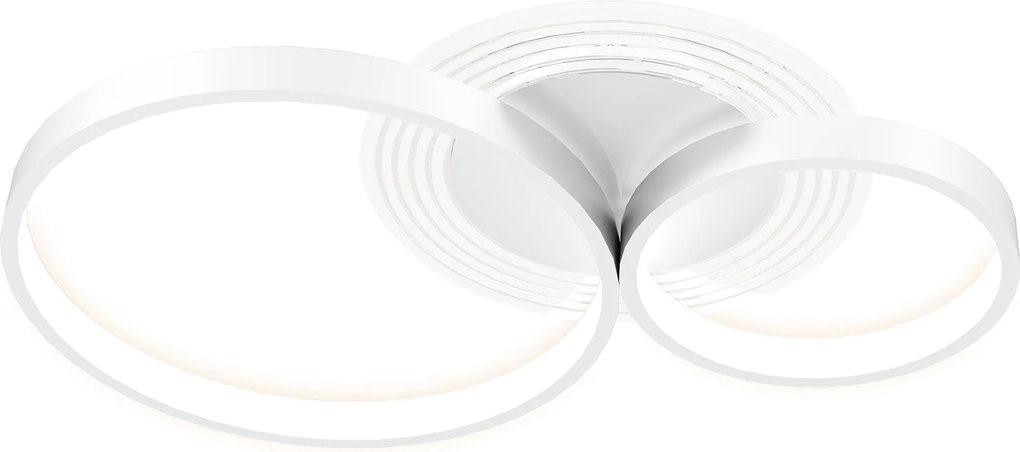 HOMCOM 40W LED Mennyezeti Lámpa Modern LED Mennyezeti Fény 3000K/4000K/6500K Hálószobába, Nappaliba, Konyhába, Étkezőbe Fehér | Aosom