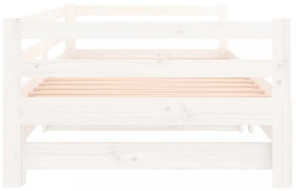 fehér kihúzható nappali ágy matrac nélkül 80x200 cm