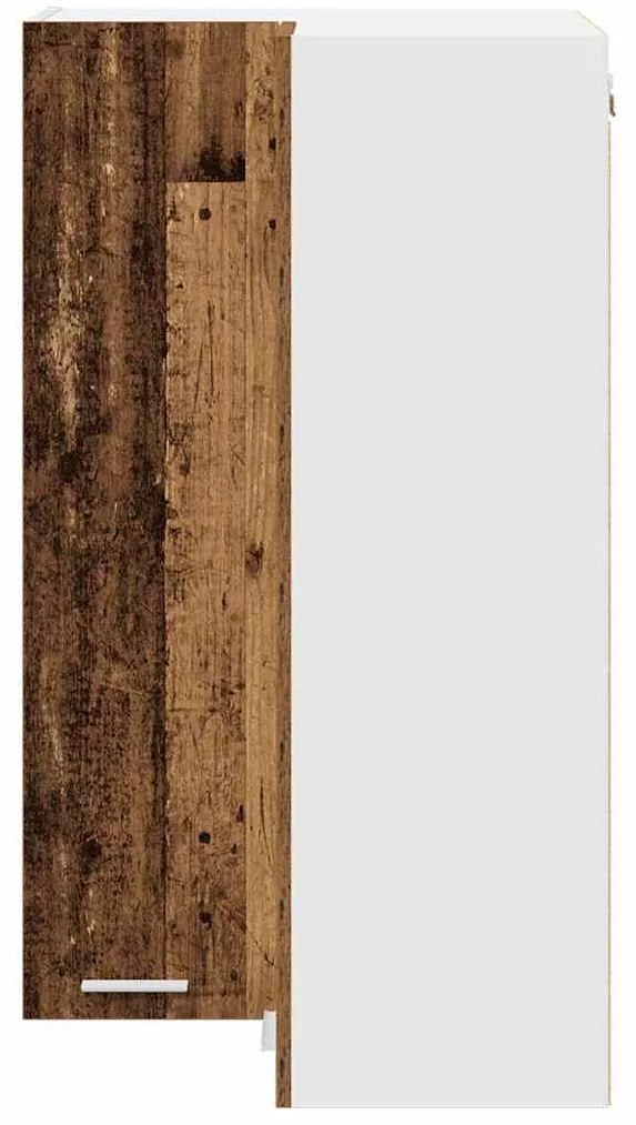 Függő szekrény Riga Régi fa és fehér 57 x 57 x 100 cm Faanyag