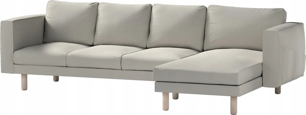 Dekoria Norsborg 4 személyes kanapé huzat Ikea székkel, szürke