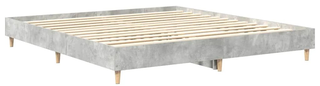 betonszürke szerelt fa ágykeret matrac nélkül 160x200 cm