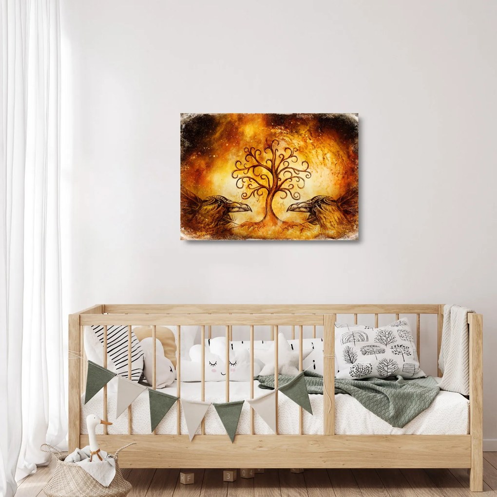Természetes absztrakt kép fáról (üvegen) (70x50 cm)