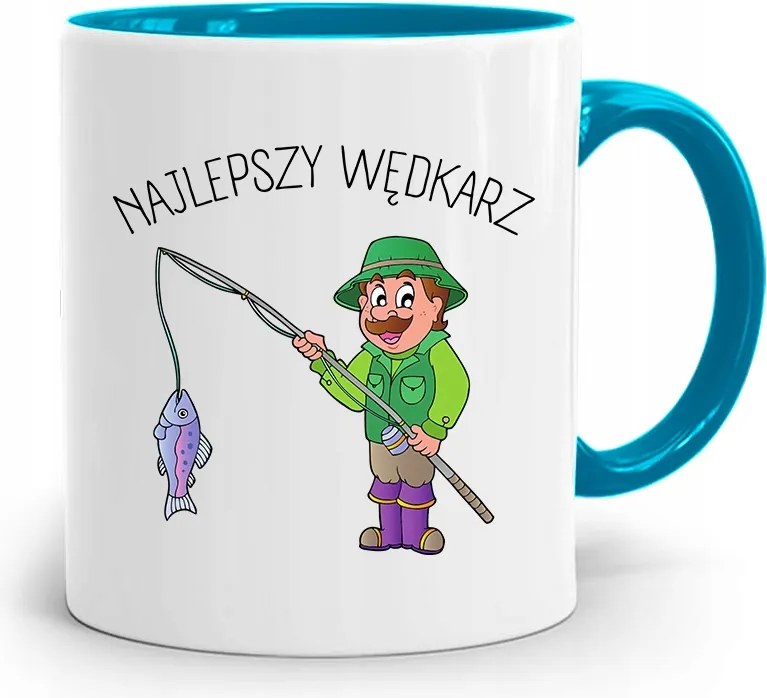 Kék Horgász Bögre Horgász Legjobb Horgász Nyomtatott Fotóval