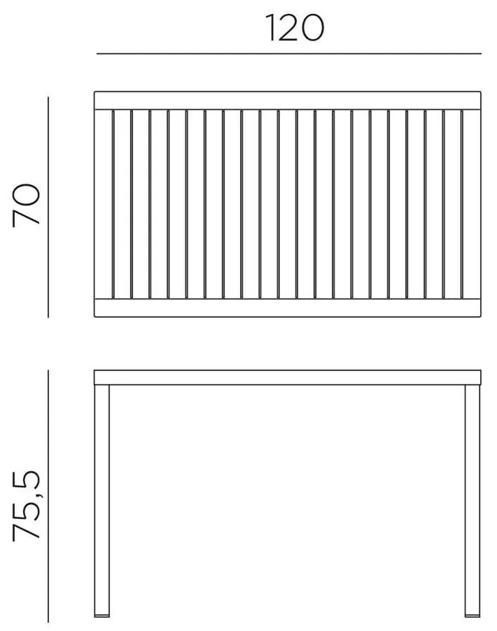 CUBE 120x70 kerti asztal