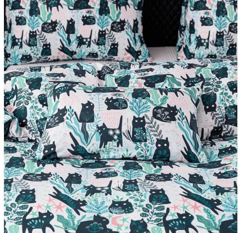Színes CREEPY CATS mikroszálas ágyneműhuzat Ágyneműhuzat mérete: 70 x 90 cm | 140 x 200 cm