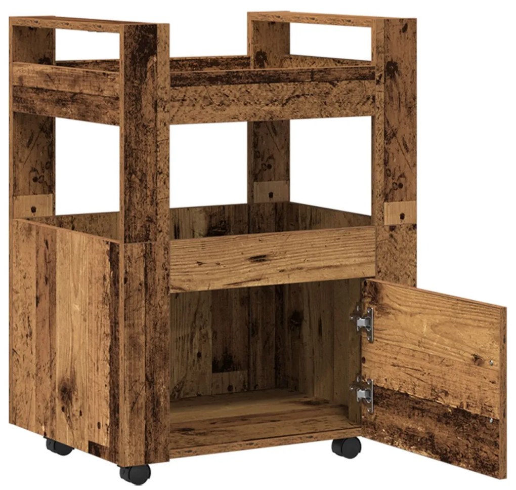 vidaXL Konyhai kocsi Régi fa 60 x 45 x 80 cm Faanyag