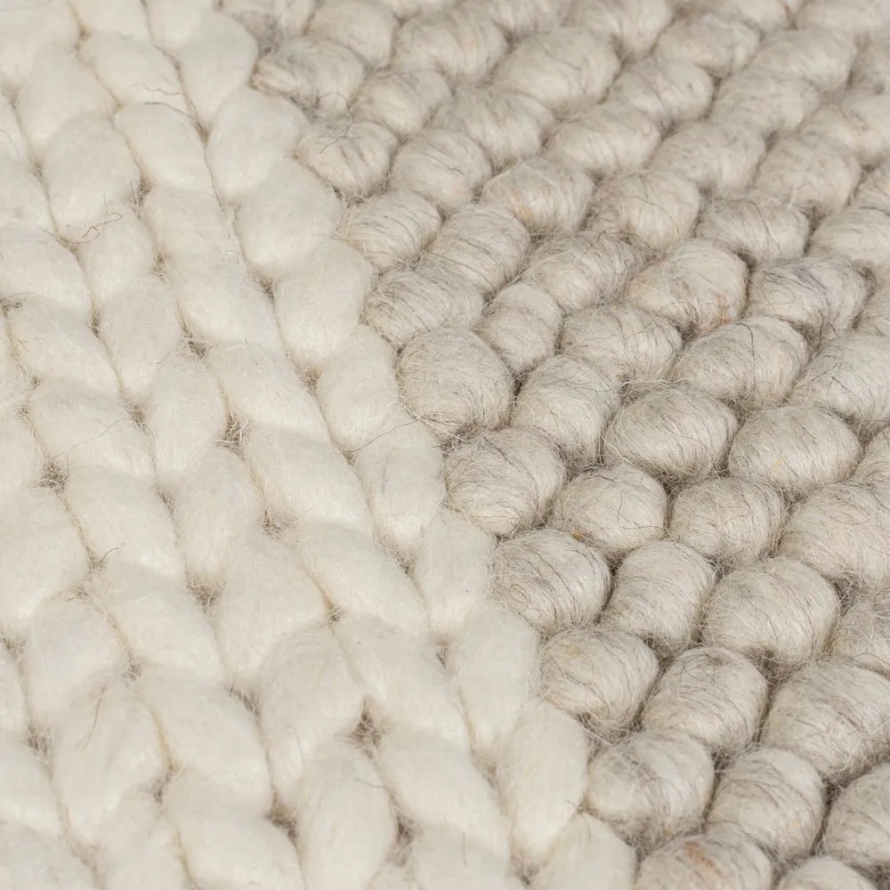 Bézs kézi szövésű gyapjúkeverék szőnyeg 120x170 cm Minerals Patchwork – Flair Rugs