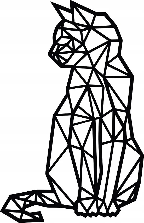 Fali Dekoráció 3D Kép Nappaliba Ülő macska