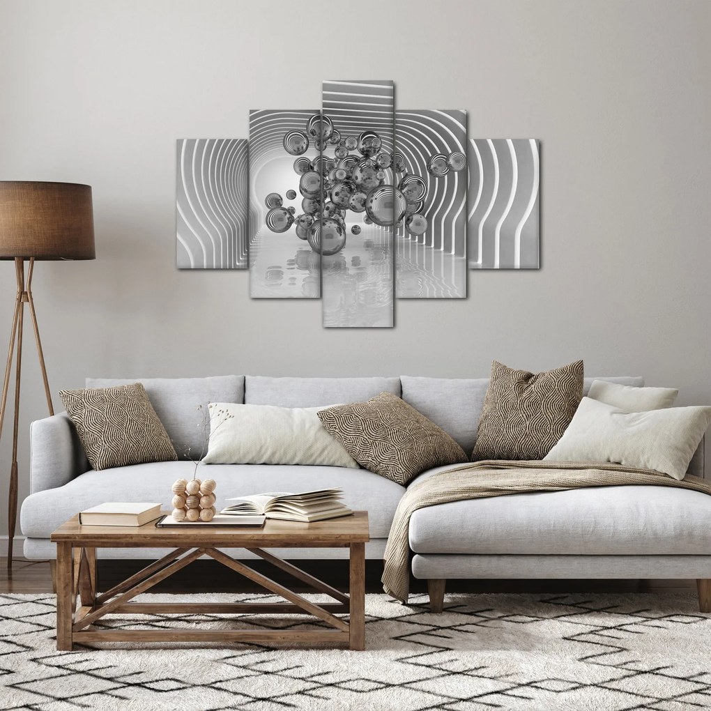 Kép - Fekete-fehér buborékok (150x105 cm)
