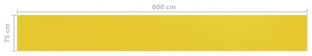 sárga HDPE erkélytakaró 75 x 600 cm