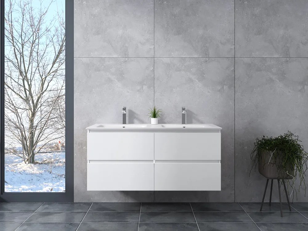 Dijon || White fürdőszoba szekrény mosdóval 120cm