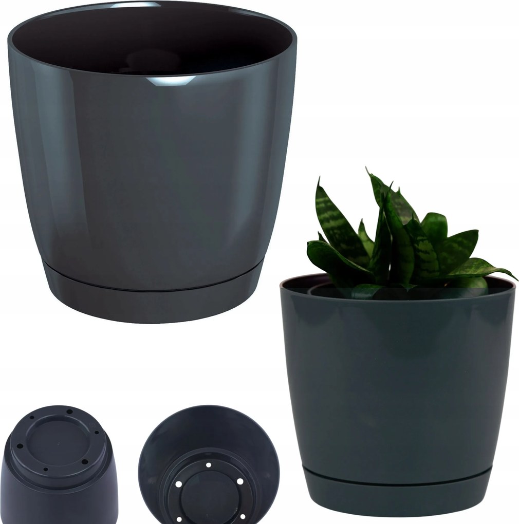 Virágtartó alacsony kerek fényes 21cm virágtartó állvány