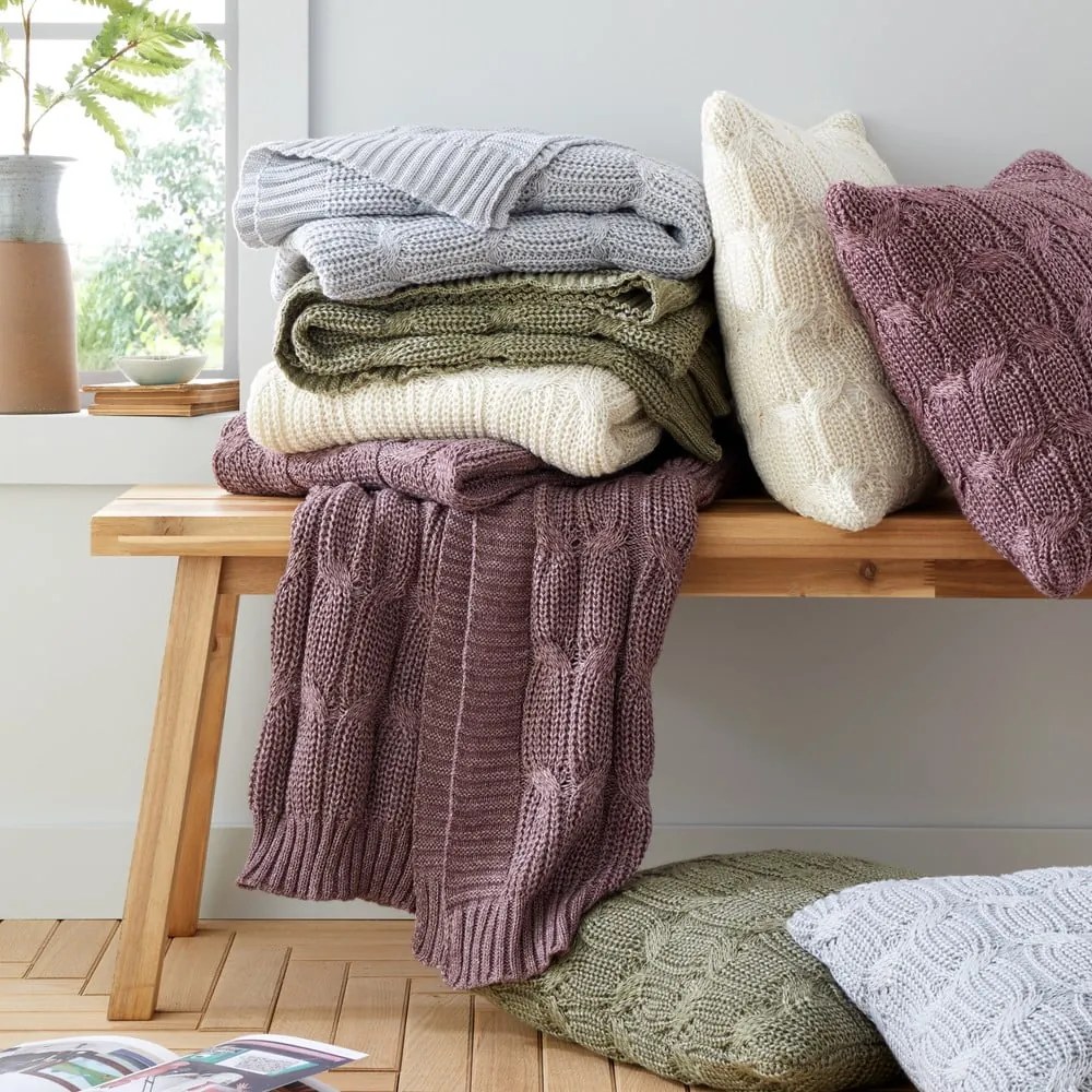 Szürke kötött takaró 130x170 cm Chunky Marl Knit – Catherine Lansfield