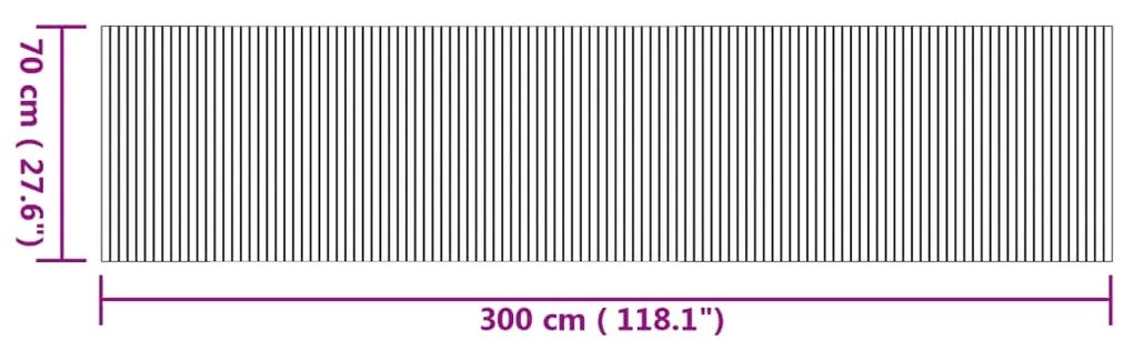 négyszögletű természetes bambusz szőnyeg 70 x 300 cm
