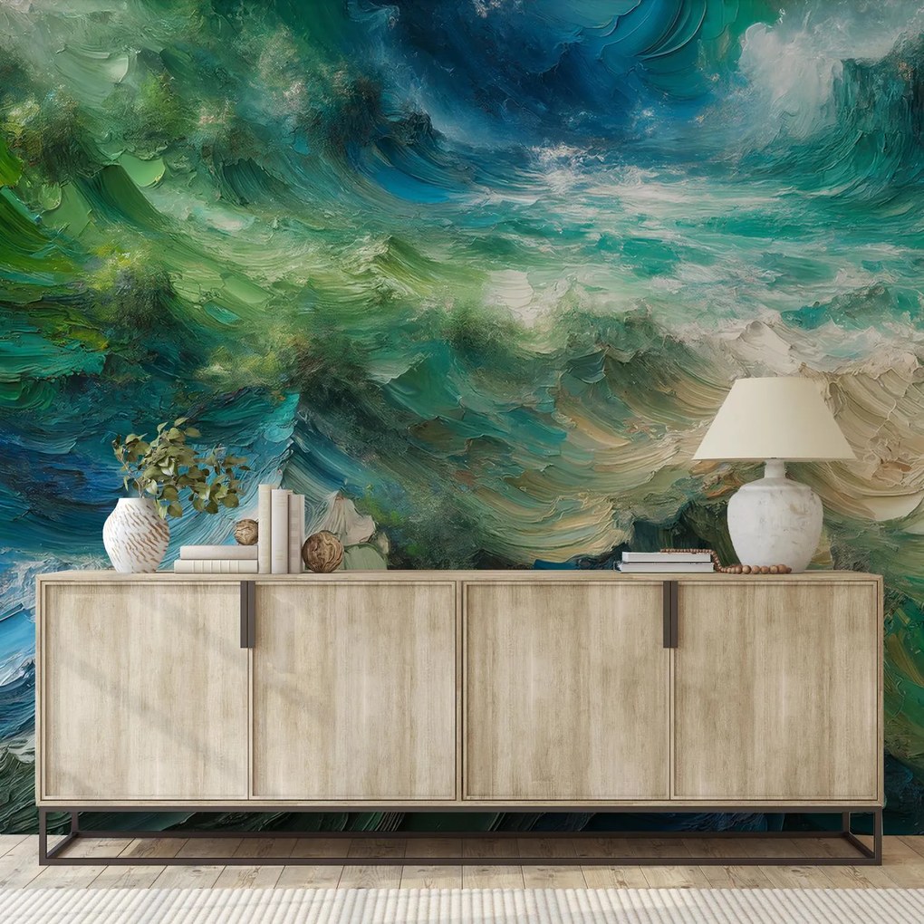 Fotótapéta - Zöld-kék absztrakció (147x102 cm)
