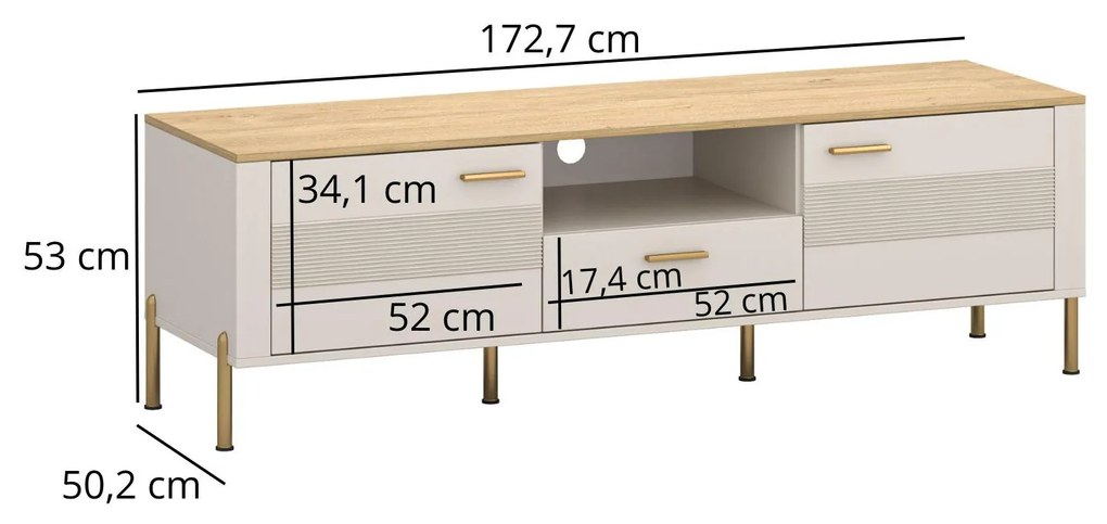 TV szekrény Reiteradas (kasmír + kő tölgy) . 1116971