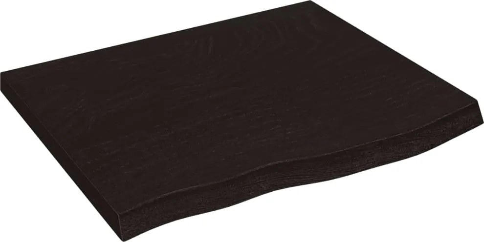 vidaXL sötétbarna kezelt tömör tölgyfa fali polc 60x50x(2-4) cm