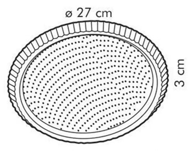 Kerek tepsi, Tescoma Delicia, hullámos szélekkel, 28 cm², rozsdamentes acél