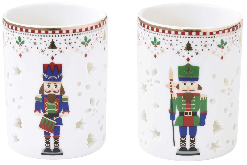 Diótörő karácsonyi mécsestartó pohár 2 db Nutcrackers