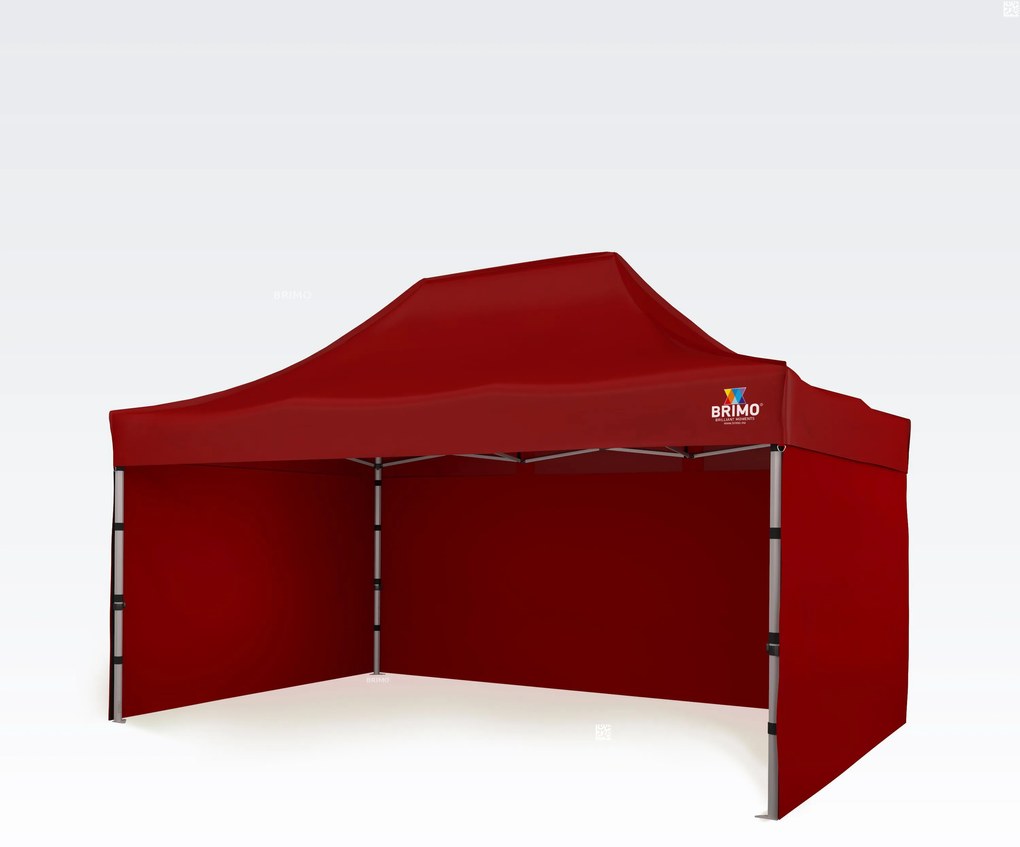Összecsukható pavilon 3x4,5m - plusz 3 oldalfal - Piros