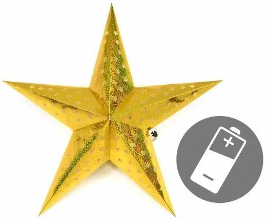 Karácsonyi csillag időzítővel 60 cm 10 LED arany