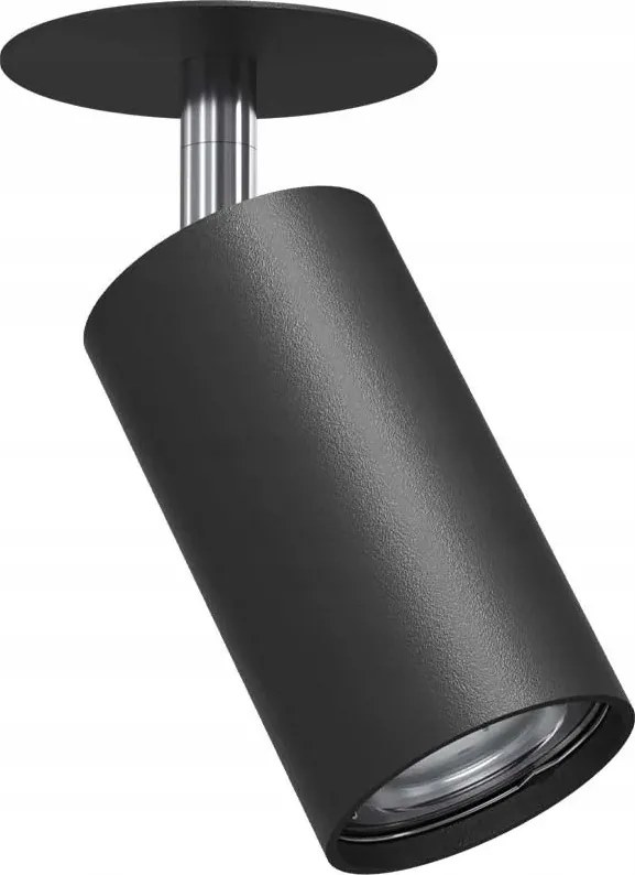 Süllyesztett spot lámpa mozgatható fekete króm kerek reflektor Brosline
