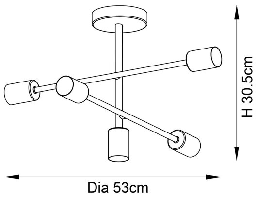 Endon 98786 - SOHAN rúdra szerelhető csillár 5xE27/10W/230V sárgaréz