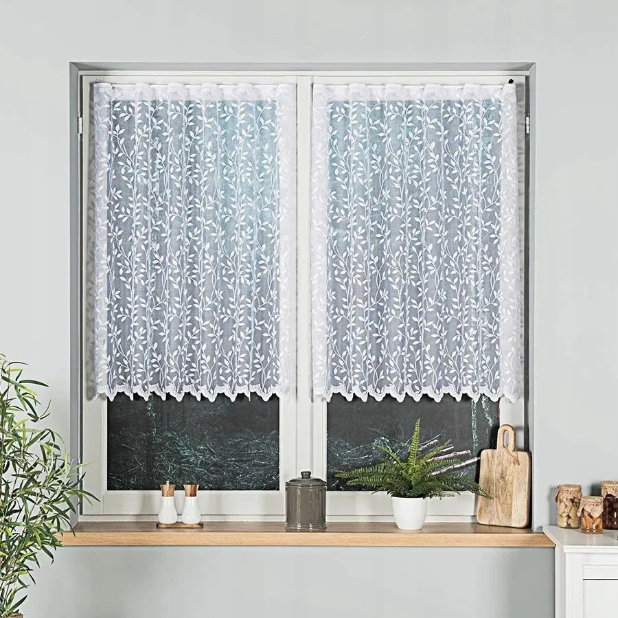Konyhai függöny jacquard fehér 105cm