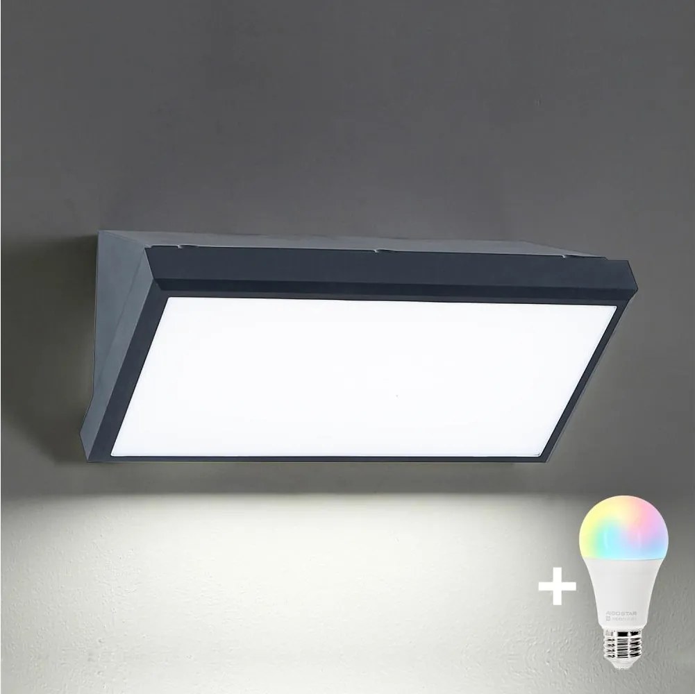 BRILAGI-LED RGBW kültéri fali lámpatest TRIANGLE 1xE27/12W/230V antracit IP65
