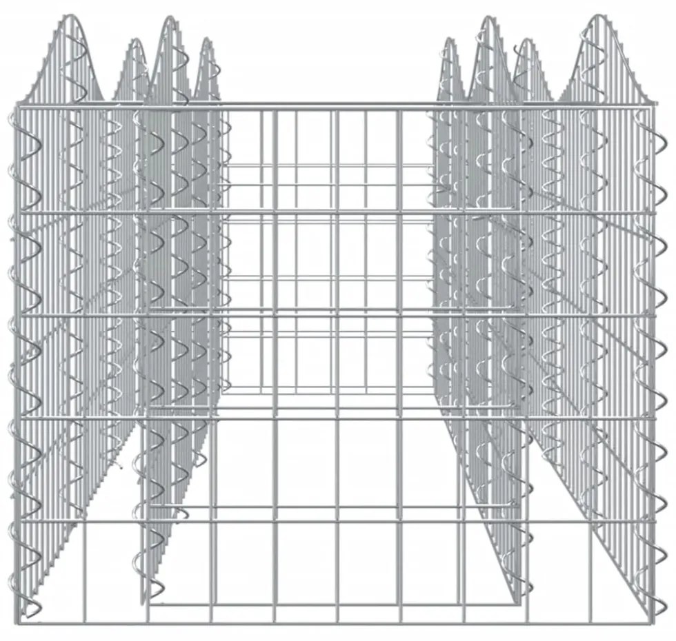íves horganyzott vas gabion magaságyás 200x50x50 cm
