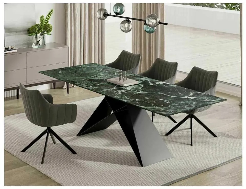 Westin II étkezőasztal 160 x 90 cm, sötét zöld