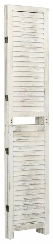 3 paneles antik fehér fa paraván 105 x 165 cm
