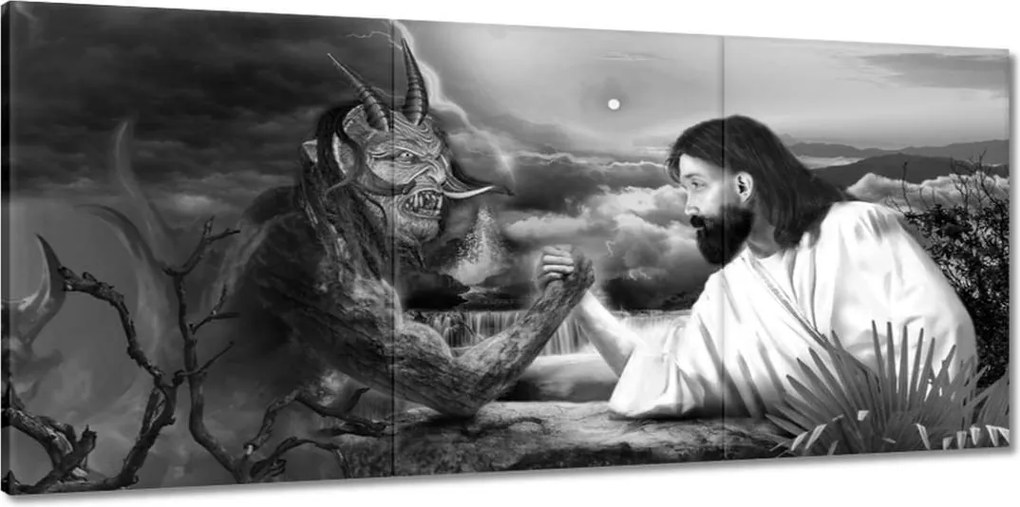 Vászonkép 150x70 Jézus ereje az ördöggel