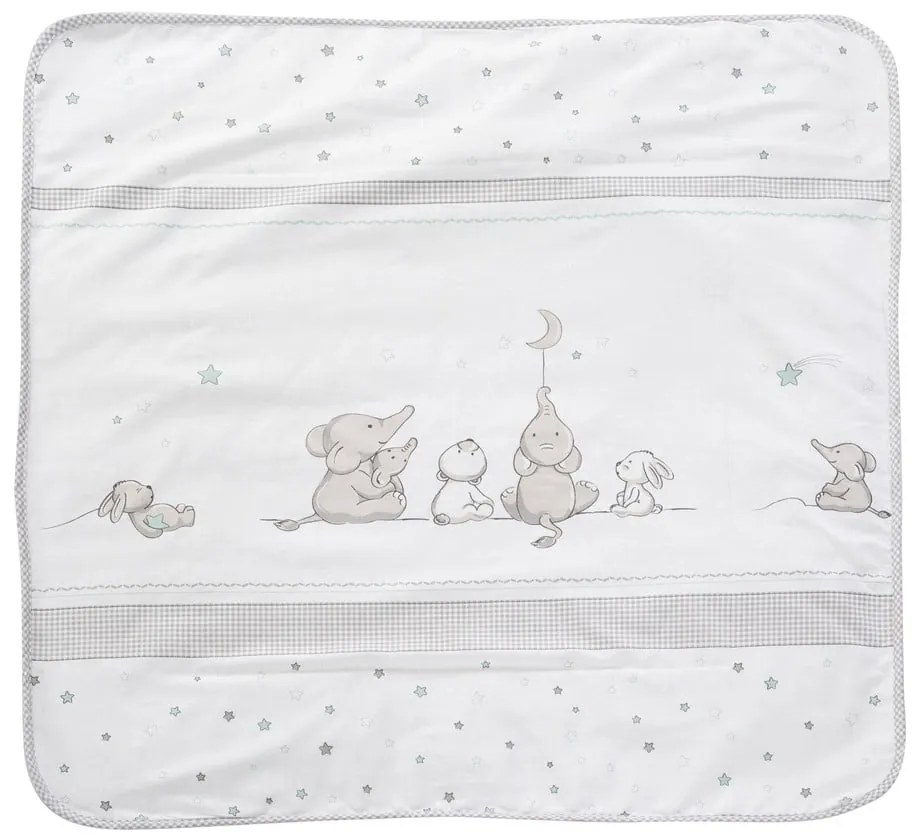 Fehér-szürke mikroplüss gyerek takaró 80x80 cm Sternenzauber – Roba