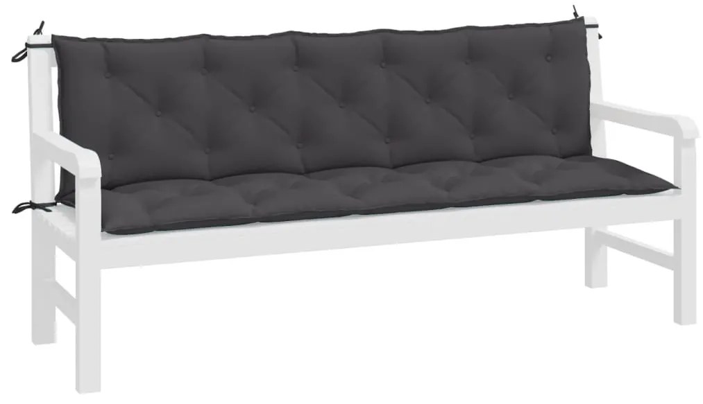 2 db antracit oxford szövet kerti padpárna 180 x 50 x 7 cm