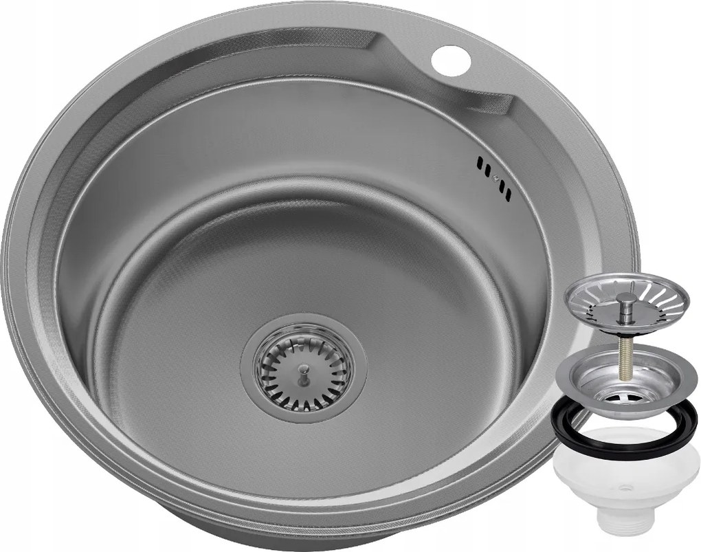 Kerek Acél Mosogató 1KAMRA Dekor PUGLIA51