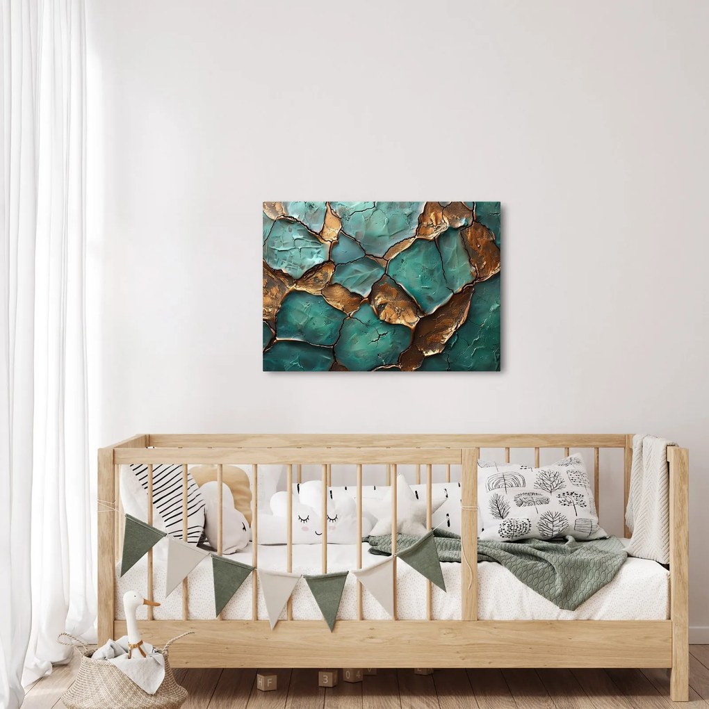Kép - Zöld-arany festés (70x50 cm)