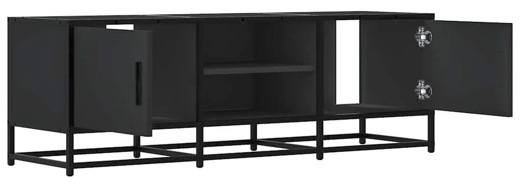 fekete szerelt fa és fém TV-szekrény 120x35x41 cm