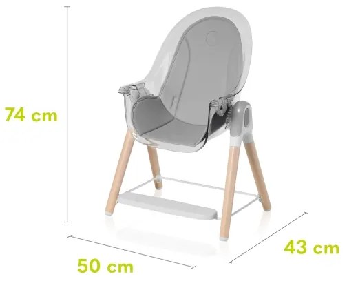 Lionelo - Gyermek étkezőszék MAYA fehér bükk