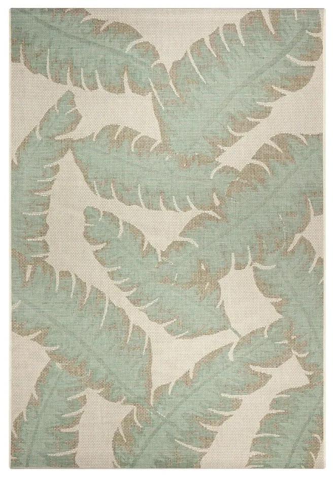 Leaf zöld-bézs kültéri szőnyeg, 70 x 140 cm - Ragami