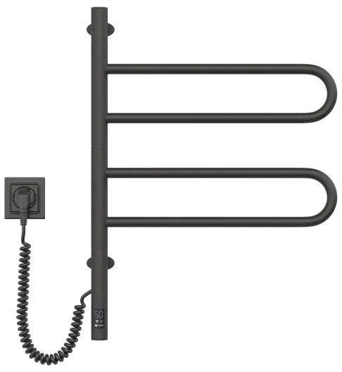 Elektromos forgatható törölközőszárító FOUETTE 128W/230V 64,6 cm IP44 fekete